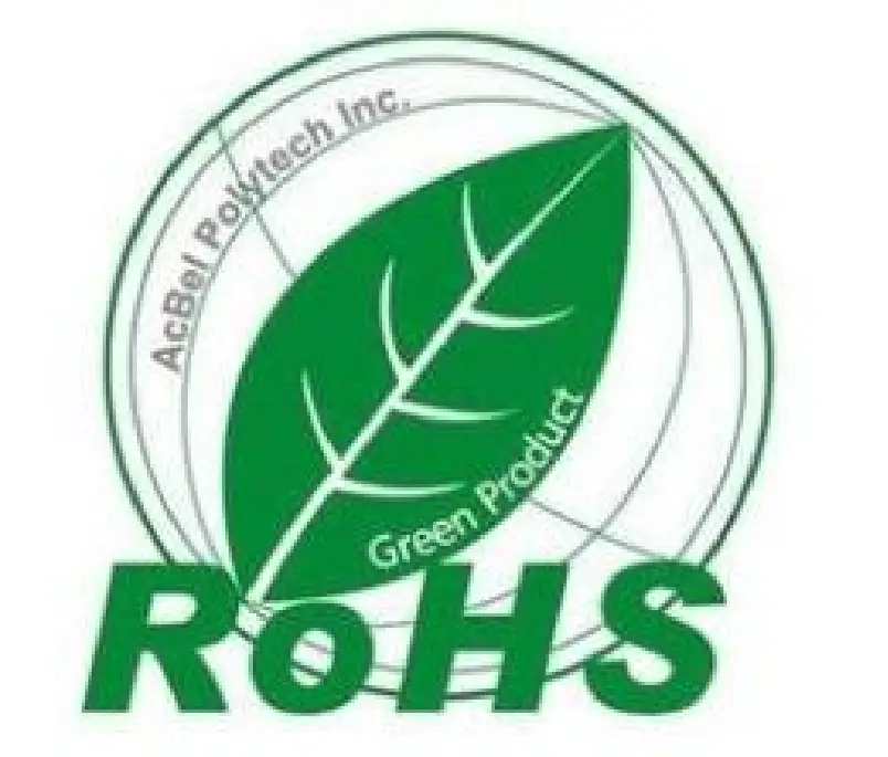 AcBel Polytech Inc. RoHS green product logo, signifying compliance with hazardous substances directives in PCB manufacturing.